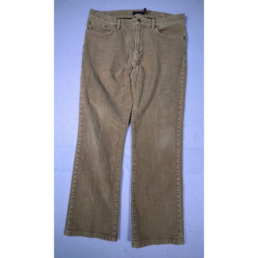 Polo Ralph Lauren Corduroy Pants Mens 34x30 Tan Excellent